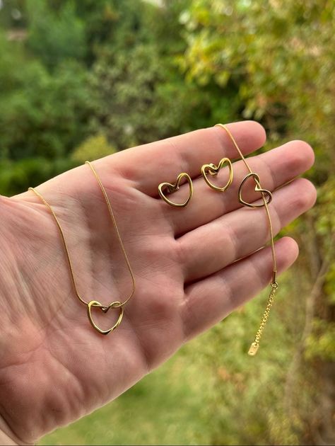 Stainless Steel Heart Knot Jewellery Set
