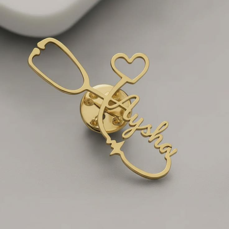 Personalized Stethoscope Name Lapel Pin | Custom Medical Pin