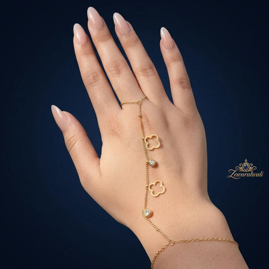 Noor Clover Hand Chain Bracelet for Women