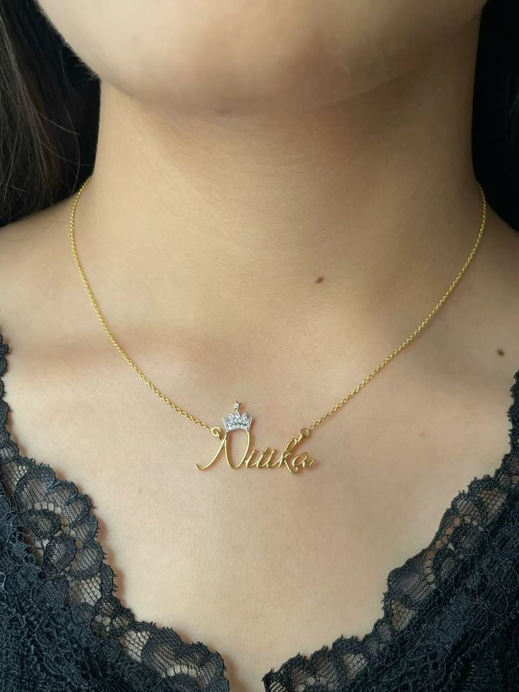 Personalized Crown Name Necklace
