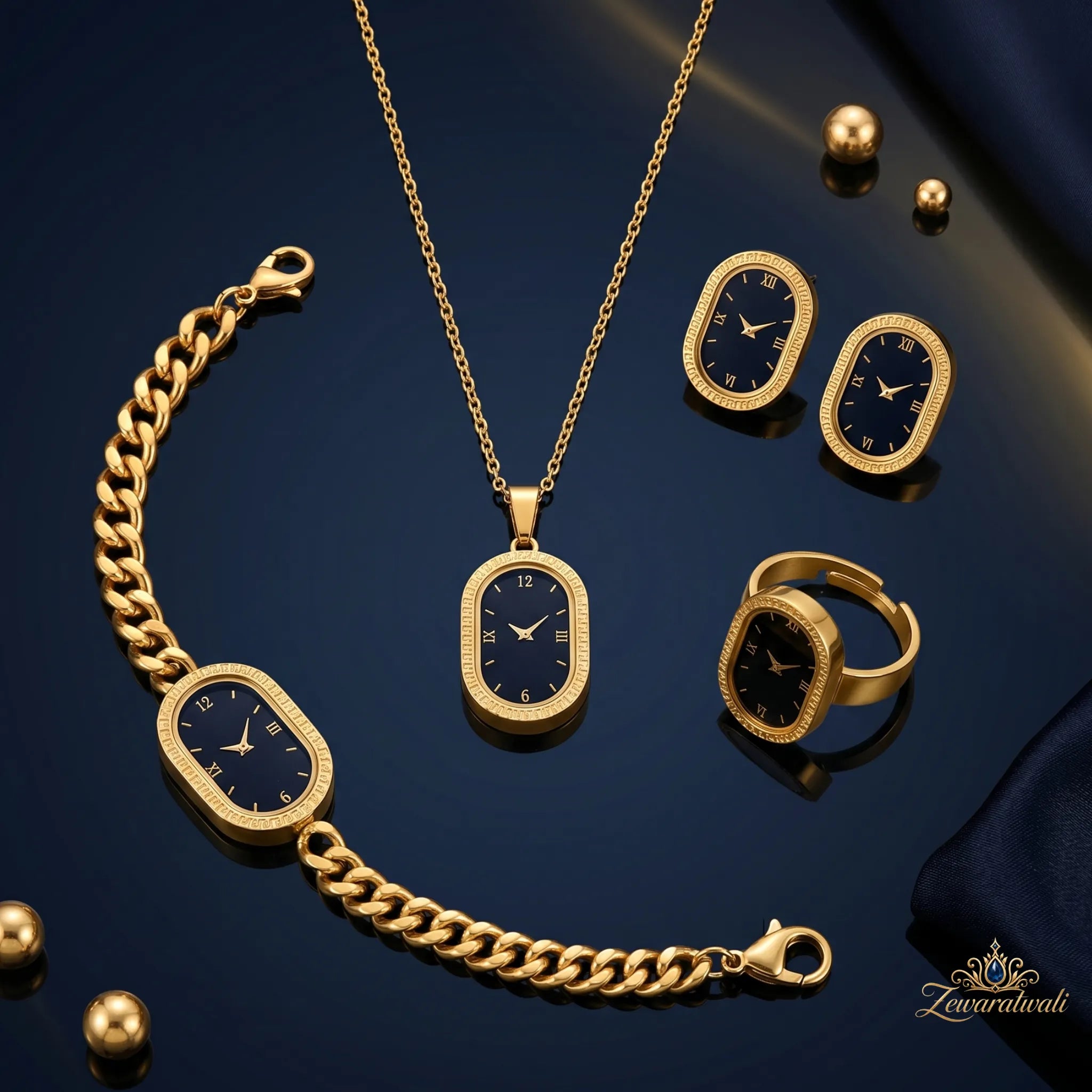 Stainless Steel Fake Watch Style Jewelry Set ✨