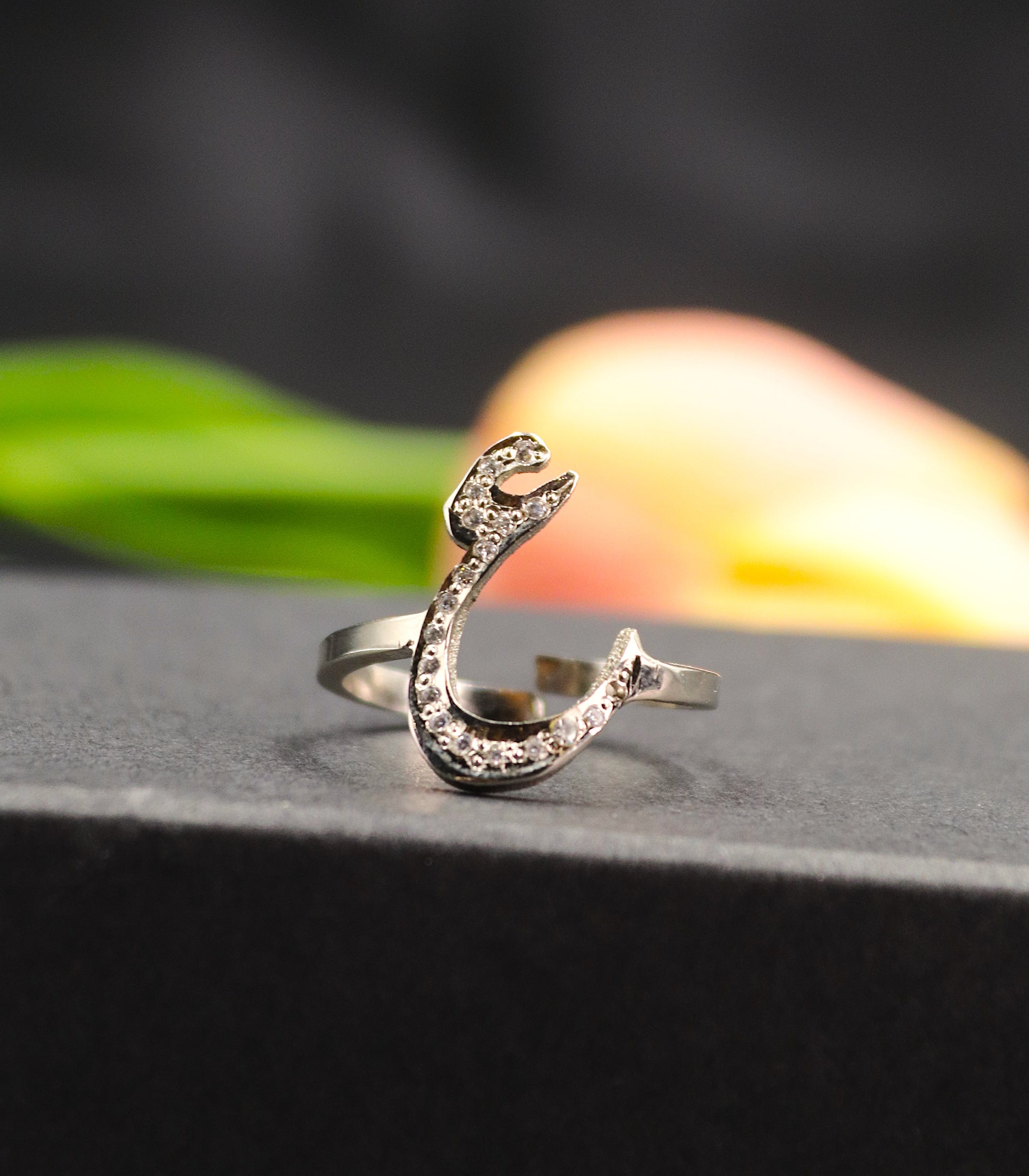 Arabic Letter Ring – Gold Arabic Initial Ring