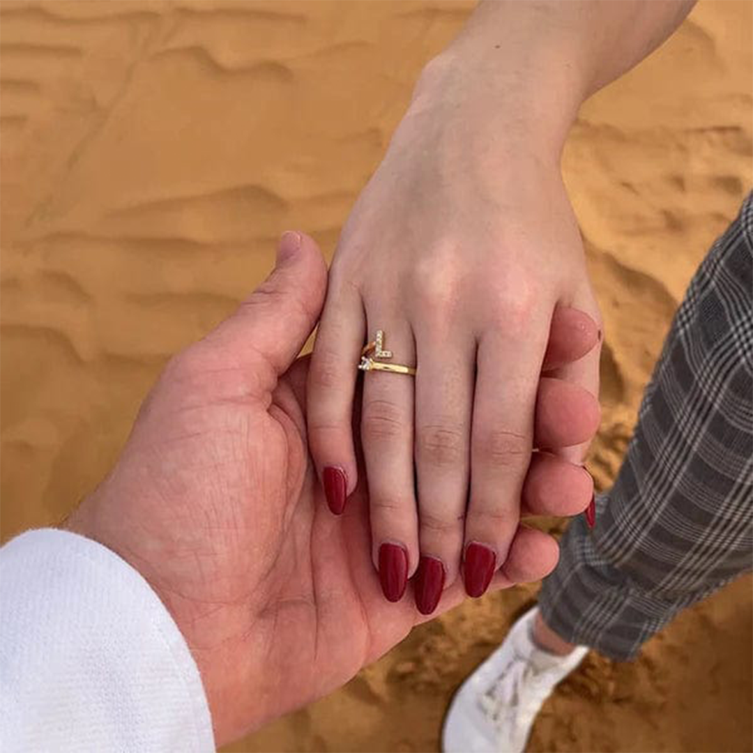 Signature Initial Ring – Adjustable Free Size