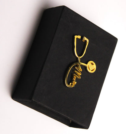 Personalized Stethoscope Name Pendant