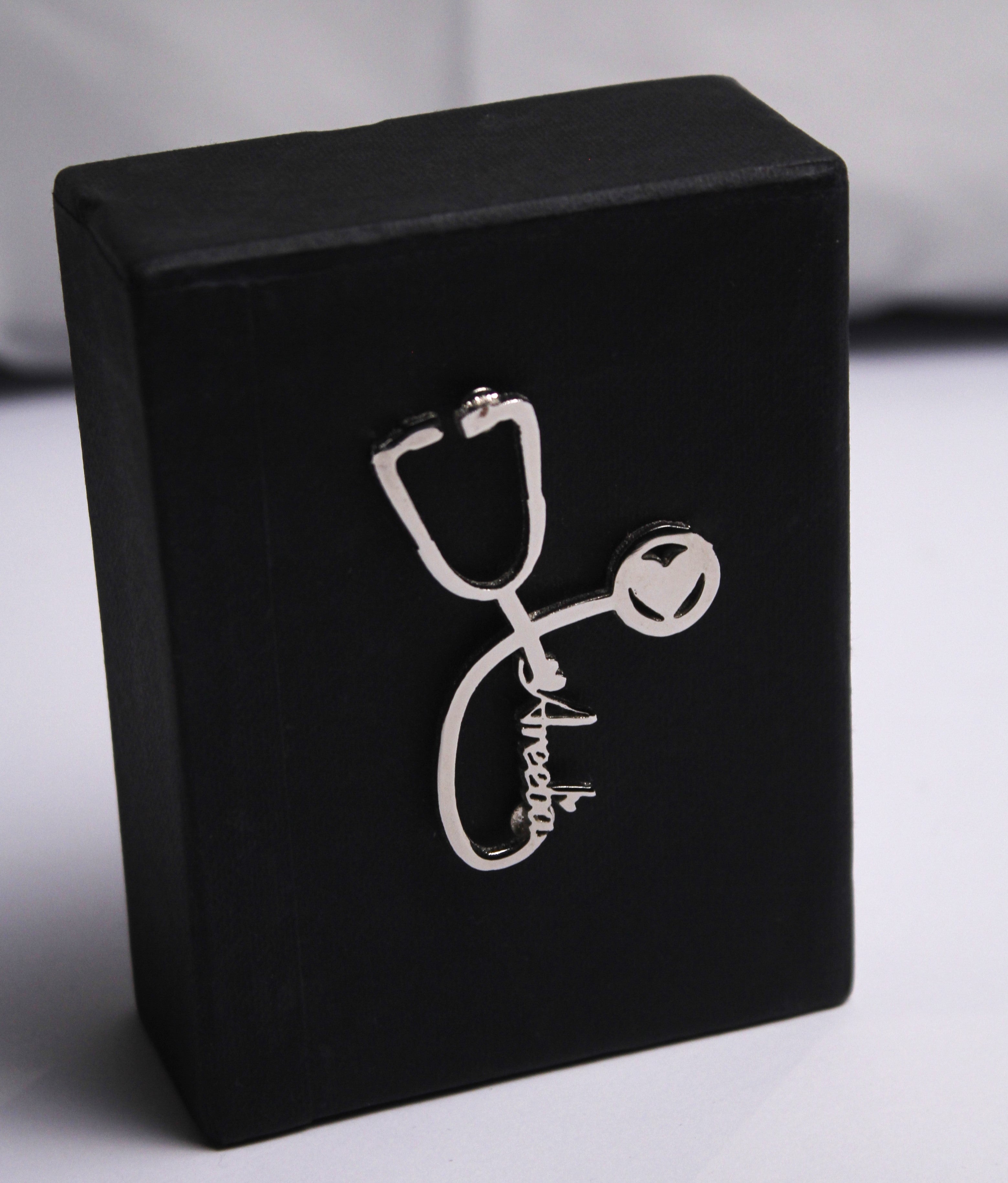 Personalized Stethoscope Name Pendant