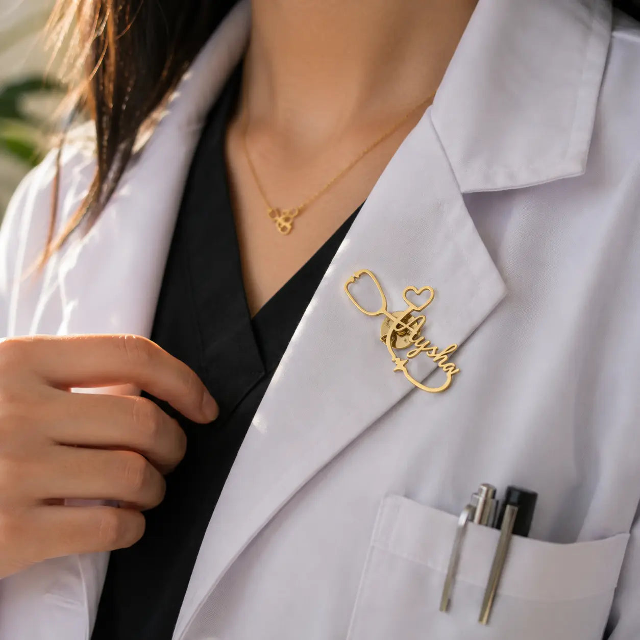Personalized Stethoscope Name Lapel Pin | Custom Medical Pin