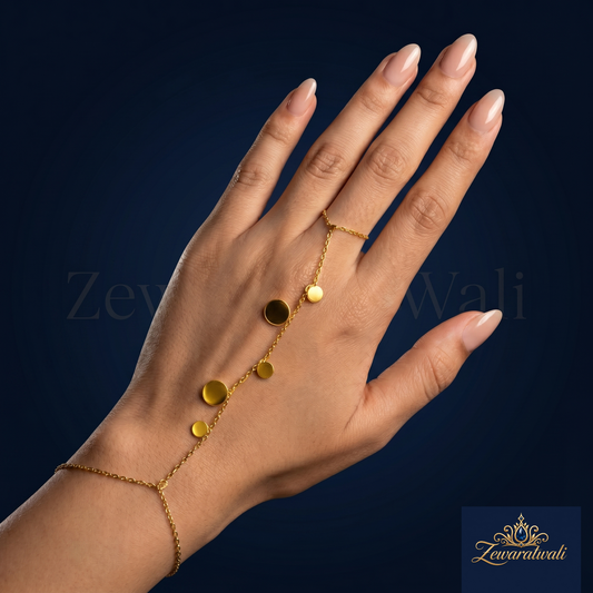 Zewaratwali Elegant Ringlet Bracelet - Anti Tarnish Stainless Steel Hand Chain for Women