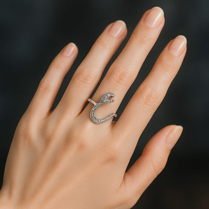 Arabic Letter Ring – Gold Arabic Initial Ring