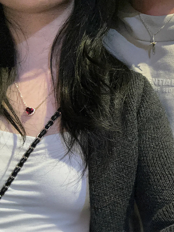 Heartblade Stainless Steel Couple Pendant – Heart Sword Necklace