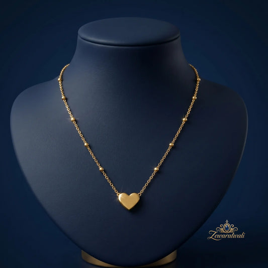 Zewaratwali Golden Heart Necklace – Anti Tarnish Stainless Steel Pendant